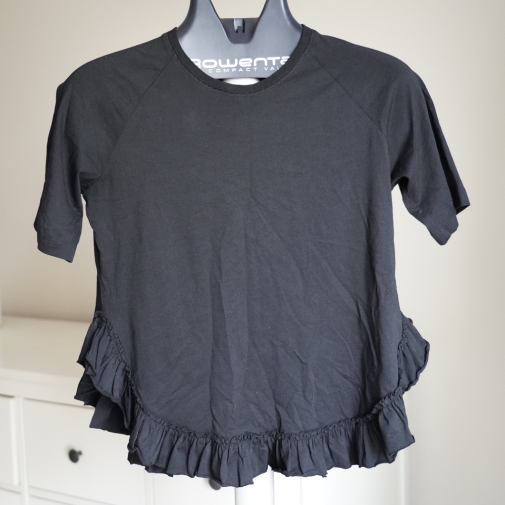 Simone Rocha Black Ruffled T-Shirt